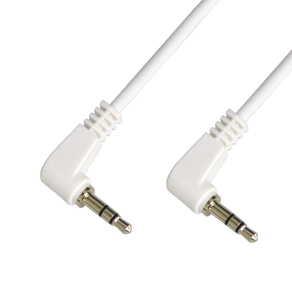 オーディオケーブル L型-L型 3.5mmステレオミニプラグ 1m ホワイト VM-4061WH拍卖