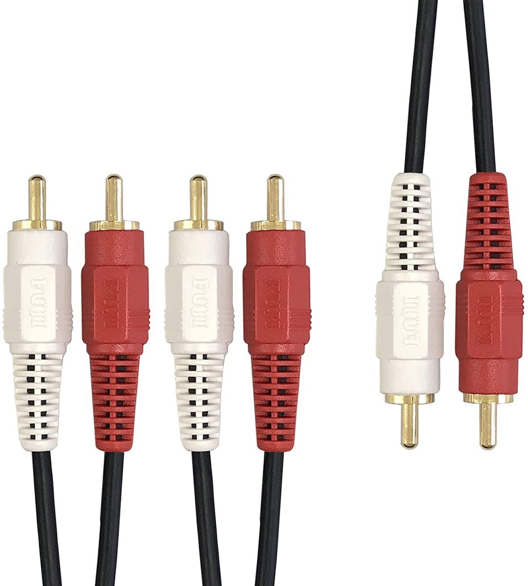 富士パーツ商会 RCA 2分配ケーブル 2m オーディオケーブル 赤白 2ピン-4ピン 2m(0.5m+1.5m) FVC-132R 爆買拍卖