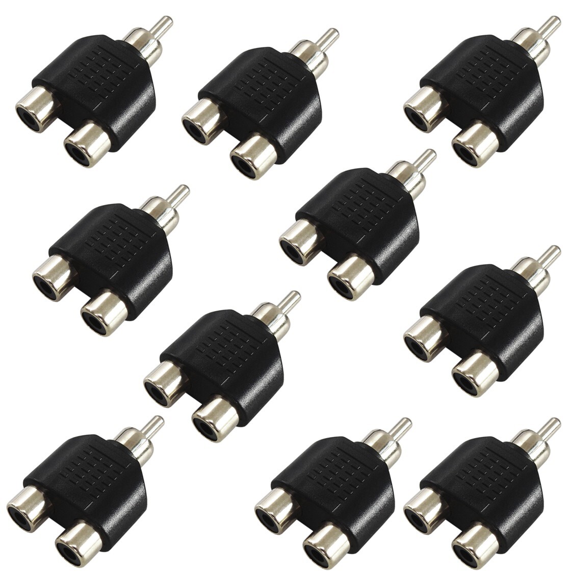 ピン端子2分配 ピン(RCA)端子2分配プラグ 10個セット ニッケルメッキ P-757-10P 爆買拍卖