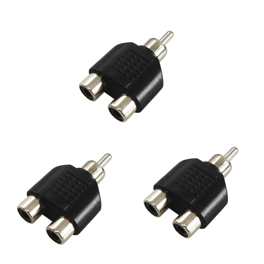 ピン端子2分配 ピン(RCA)端子2分配プラグ3個セット ニッケルメッキ P-757-3P拍卖