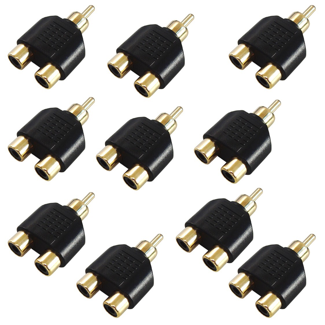 ピン端子2分配 ピン(RCA)端子2分配プラグ10個セット C-075拍卖