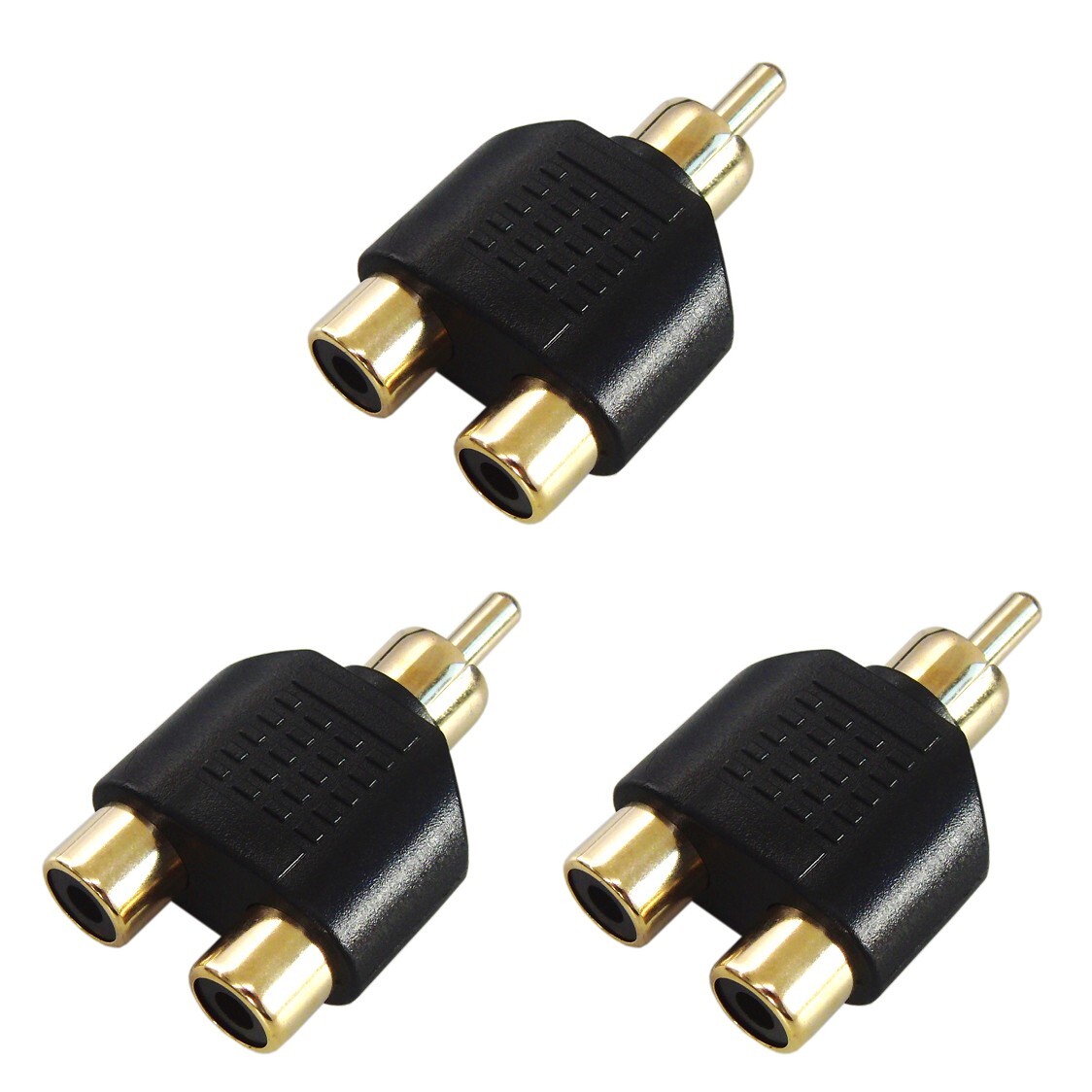 ピン端子2分配 ピン(RCA)端子2分配プラグ3個セット C-074拍卖