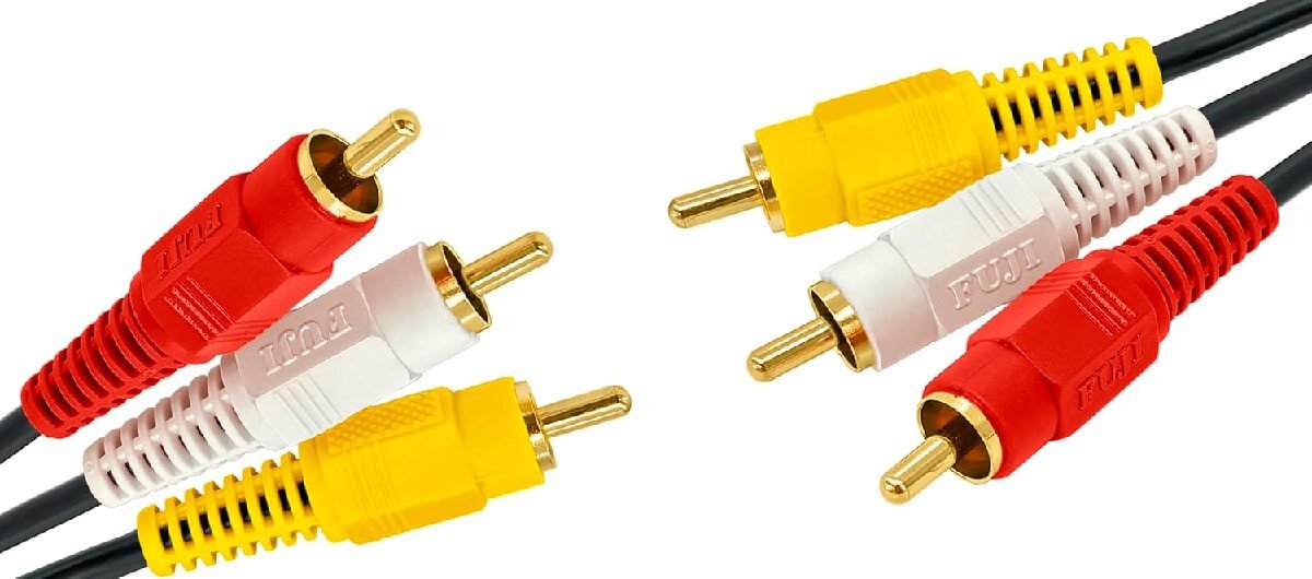 RCAピンケーブル 赤白黄 映像音声ケーブル 3ピンコード 1m 123-1m/1231m拍卖