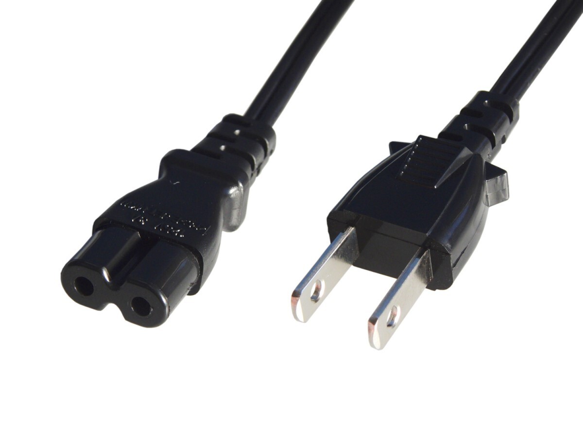 AC電源コード 1.8m 2ピンソケット(メガネ型ケーブル)汎用電源コード2ピンソケット(メガネ型):2ピンプラグ AC125V/3A FP-52MG拍卖