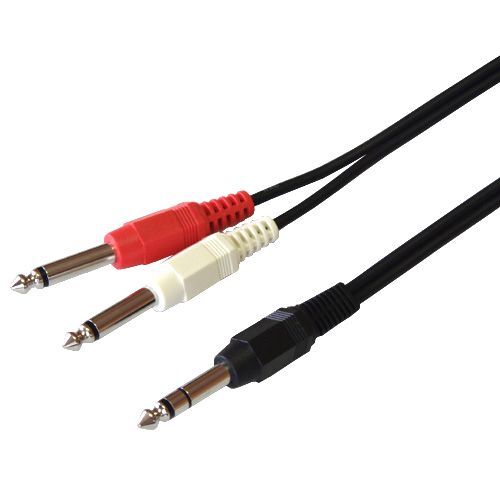 オーディオラインケーブル 6.3mmステレオ標準プラグ×1 6.3mmモノラル標準プラグ×2(フォーンプラグ) 変換ケーブル 1.5m C-104拍卖