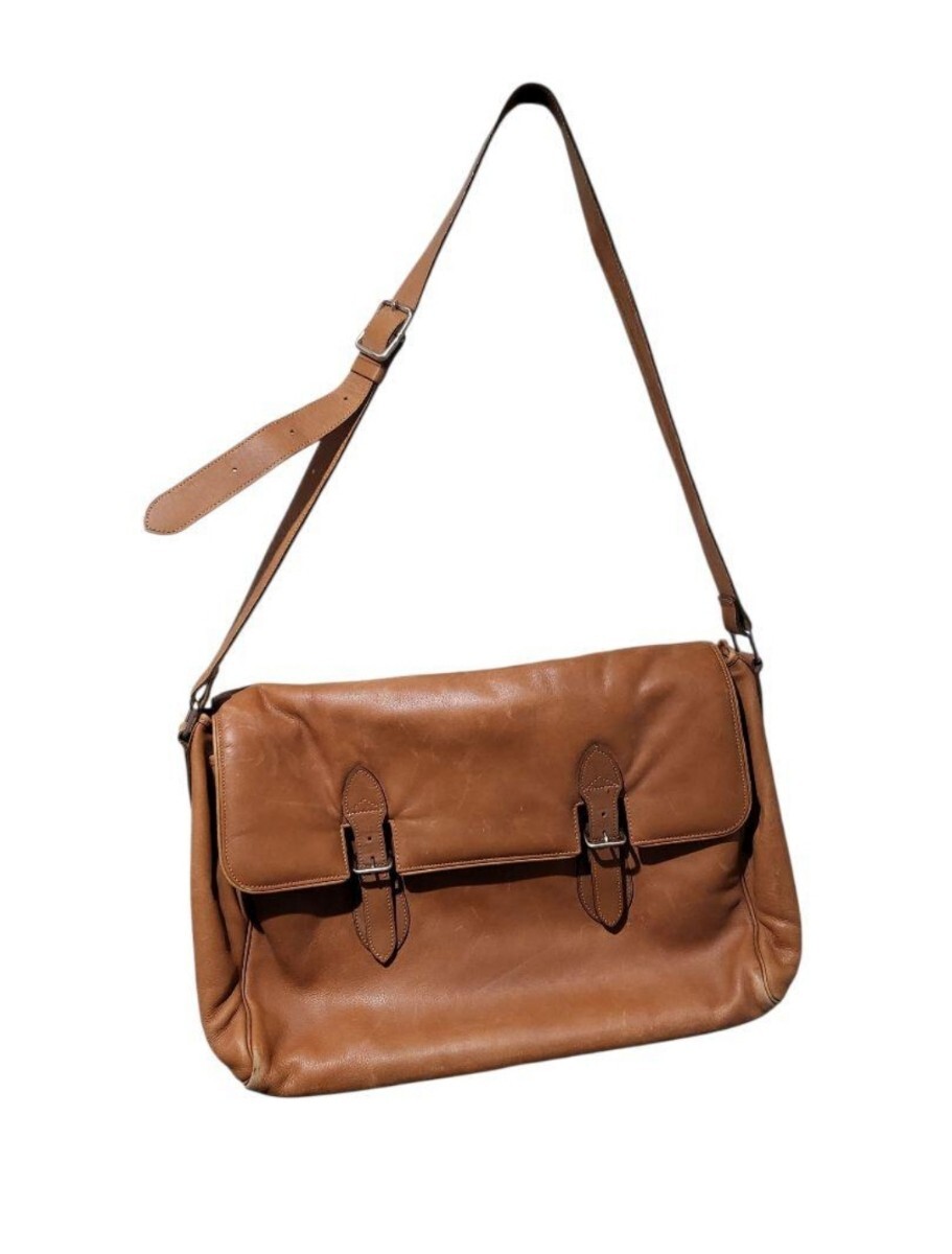 vtg 80s tokio kumagai Satchel bag ショルダーバッグ レザー 本革 ブラウン トキオクマガイ拍卖