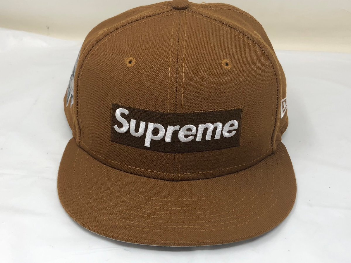 ◆Supremu×NEW ERA シュプリーム×ニューエラ キャップ ブラウン 7・5/8 G2707272022 本体のみ 中古◆18757★拍卖