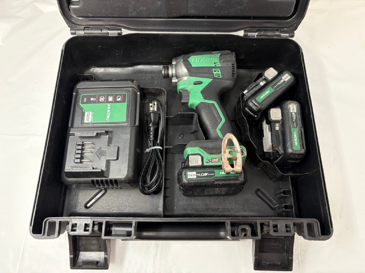 ◆HITACHI 日立 充電式インパクトドライバー WH12DCA バッテリー×3,充電器×1 中古◆17487★拍卖