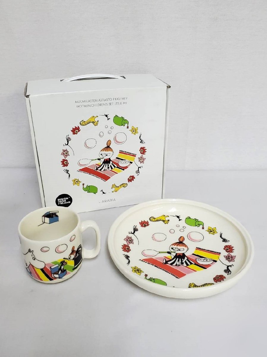▽ARABIA アラビア ムーミン チルドレンセット マグ&プレート 【リトルミィ】 未使用保管品▽009490拍卖