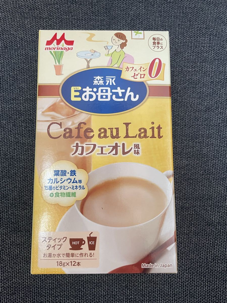 森永乳業 Eお母さん カフェオレ風味 12本入り カフェインゼロ 飲料 E 妊娠 授乳 葉酸 ビタミン 栄養補助 食物繊維 鉄 匿名配送拍卖