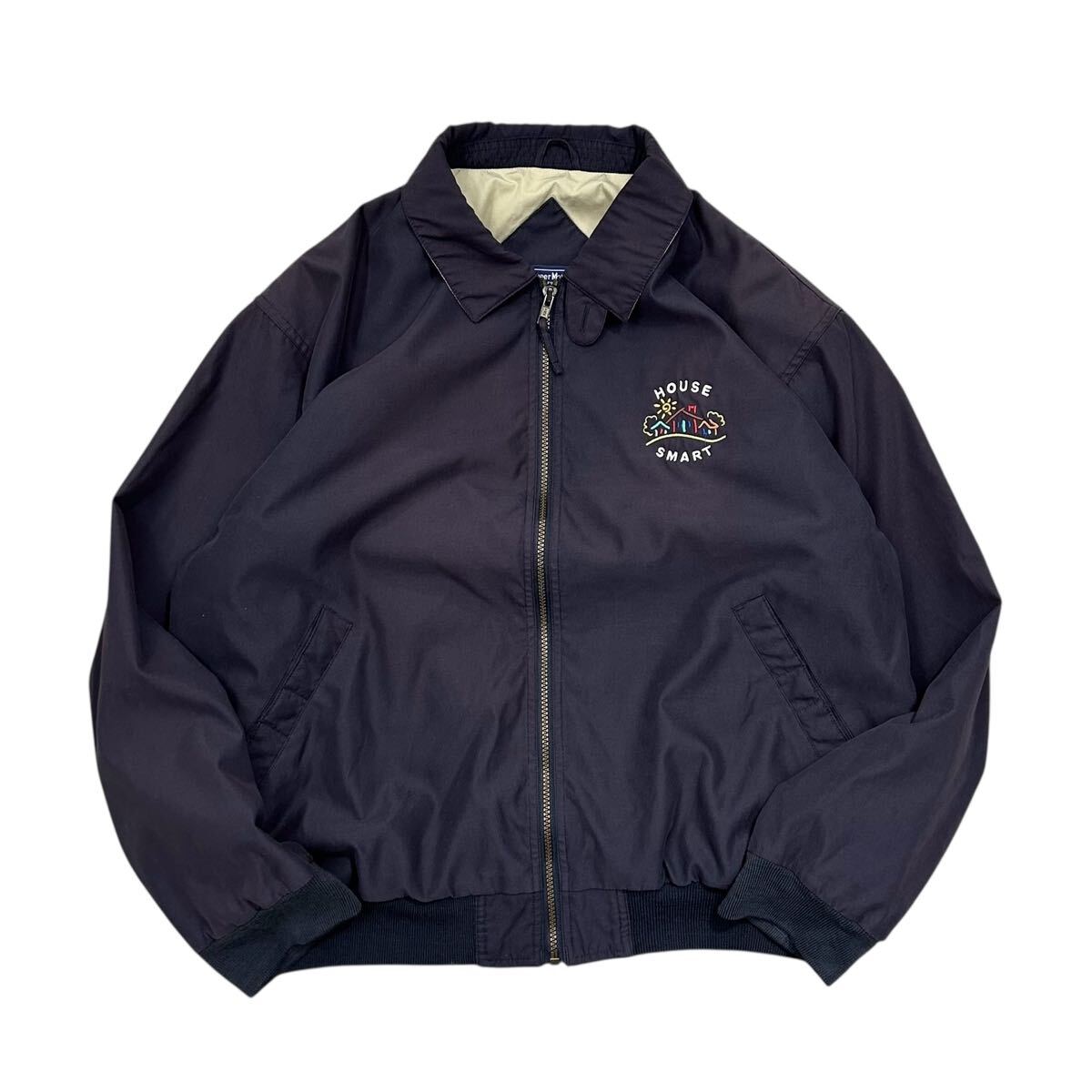 90’s〜 Winner Mate スウィングトップ ジャケット Mサイズ フェード ダークネイビー ブルゾン ヴィンテージ 企業刺繍 拍卖