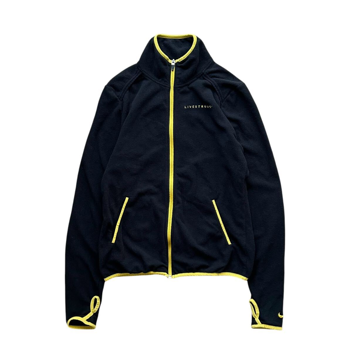 NIKE ナイキ フリースジャケット M サイズ ブラック イエロー スポーツ ジップアップ インナー ジャージ 刺繍拍卖