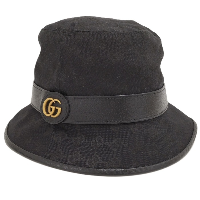 GUCCI GGキャンバス バケット ブラック 576587拍卖