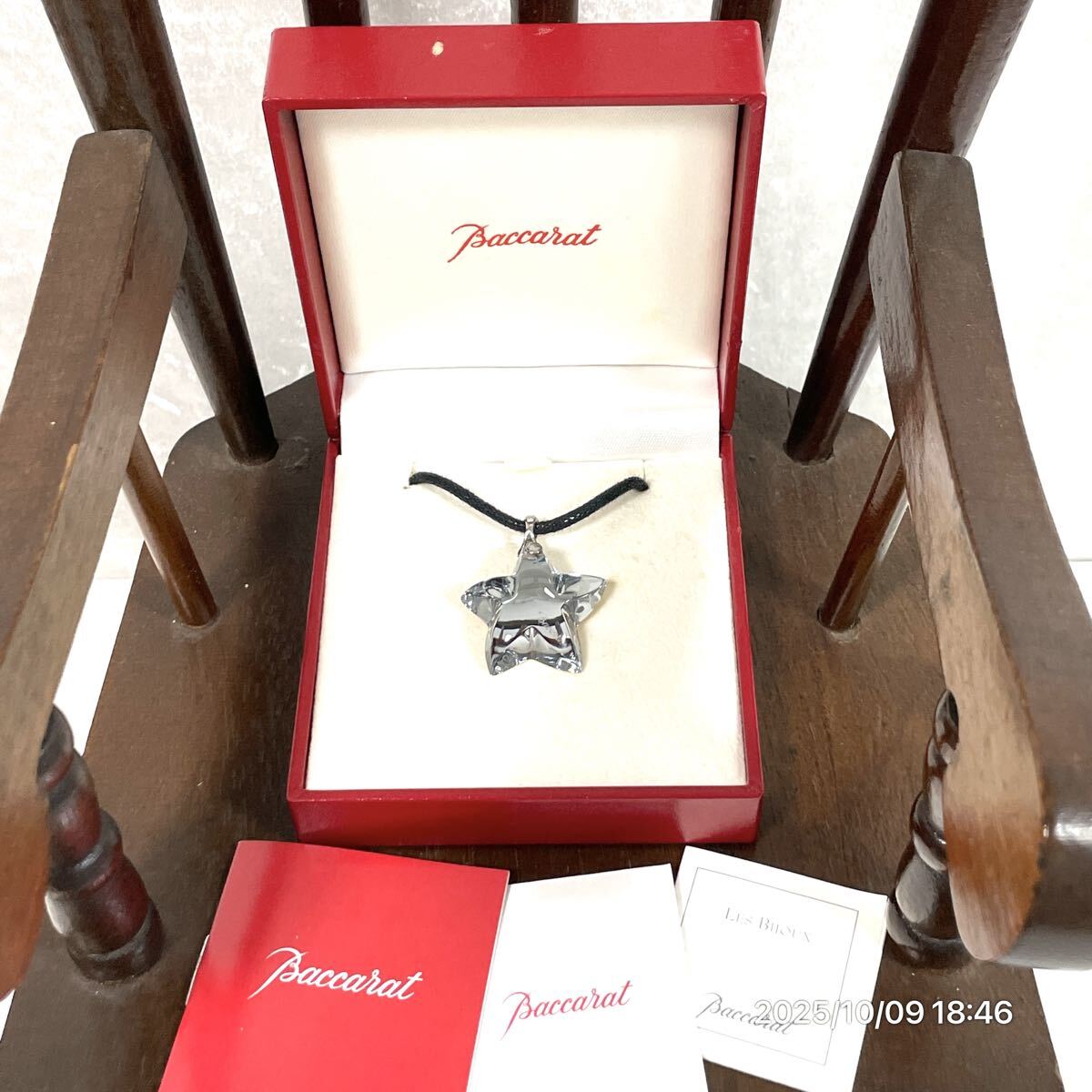 留め具 SV925 Baccarat バカラ 星モチーフ スター クリスタル ガラス ネックレス ペンダント アクセサリー 装飾品 箱付き拍卖