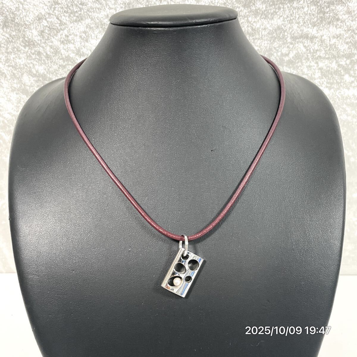 SILVER925 SV925 MIKIMOTO ミキモと Mロゴスクエア調 パール 真珠 ネックレス ペンダント チョーカー アクセサリー 装飾品拍卖