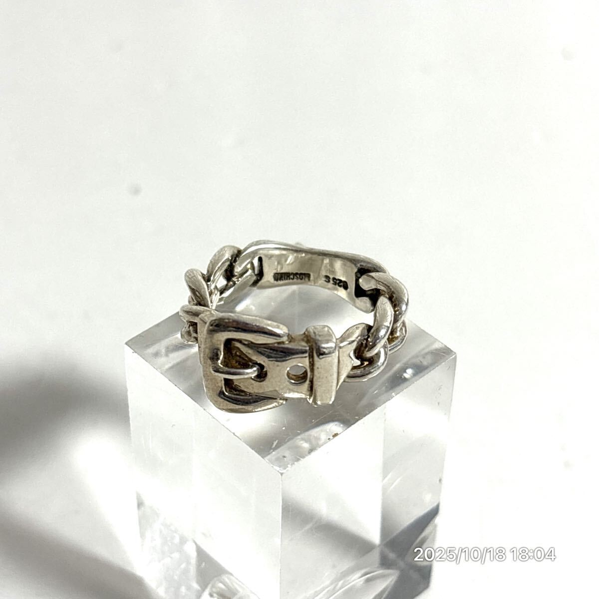 SILVER925 SV925 MOSCHINO モスキーノ チェーンベルトモチーフ リング 指輪 アクセサリー 装飾品拍卖