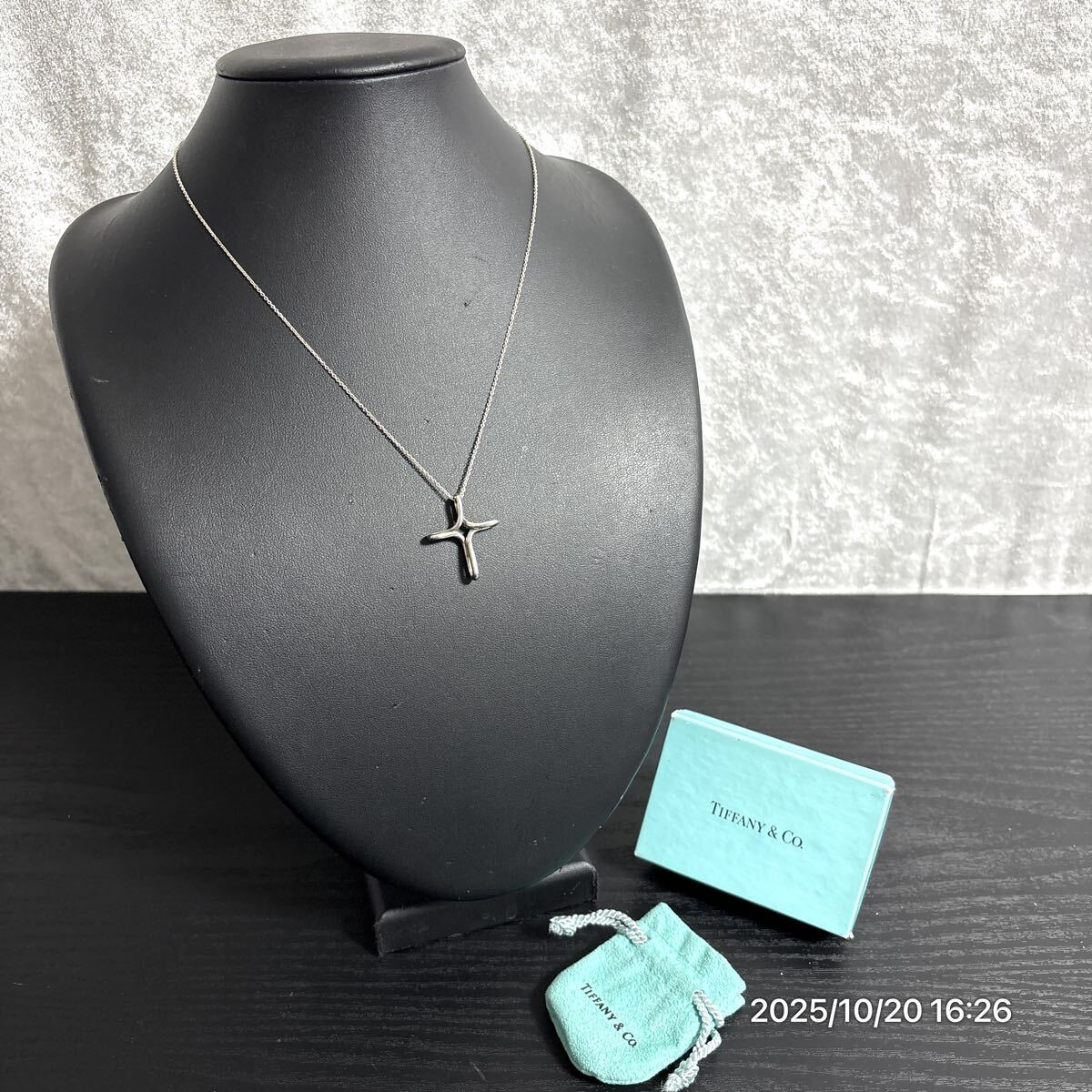 1000円〜 SILVER925 SV925 TIFFANY & Co. ティファニー インフィニティ クロス 十字架 ネックレス ペンダント アクセサリー 装飾品 箱付き拍卖