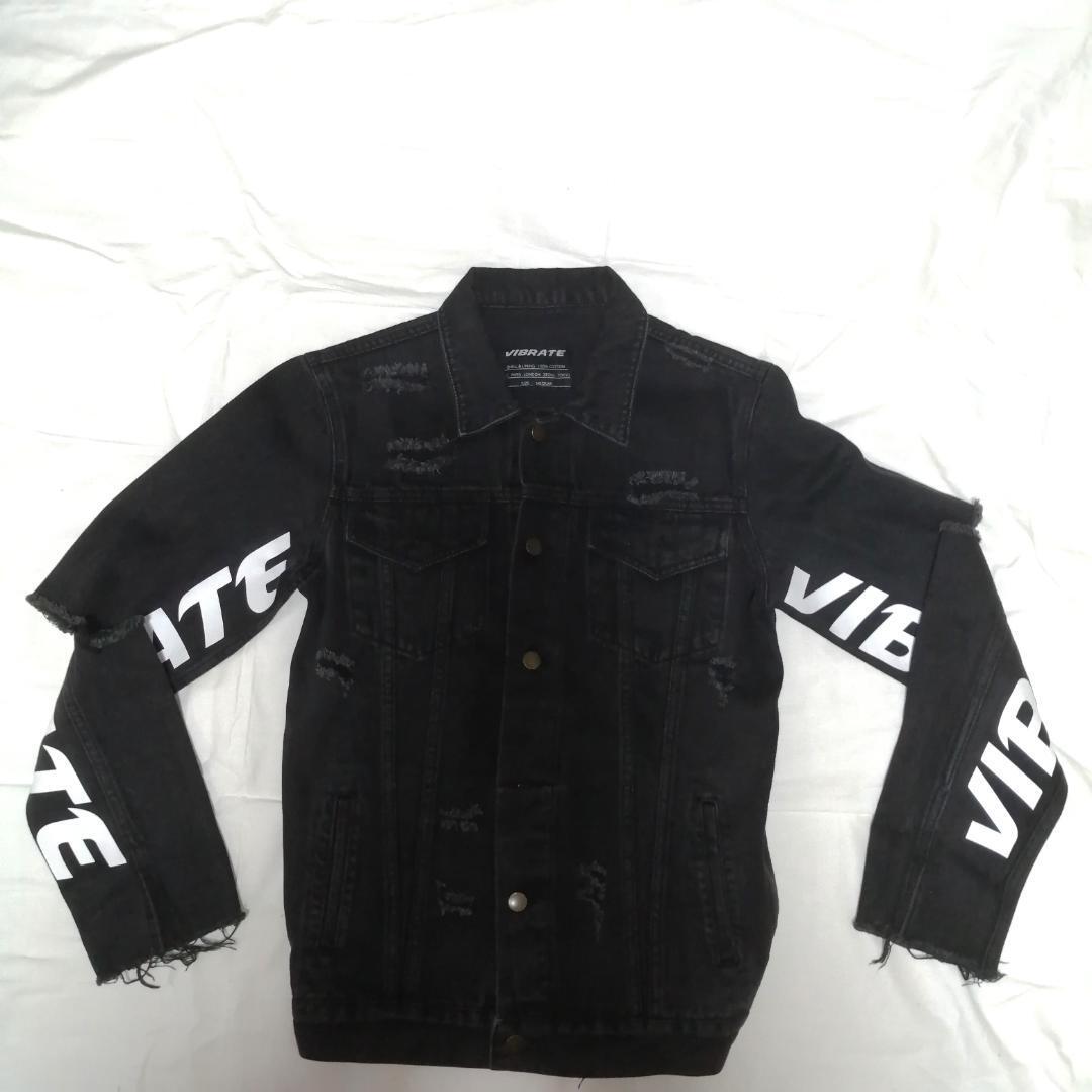 ●vibrate バイブレート Gジャン ダメージ加工 ブラック拍卖