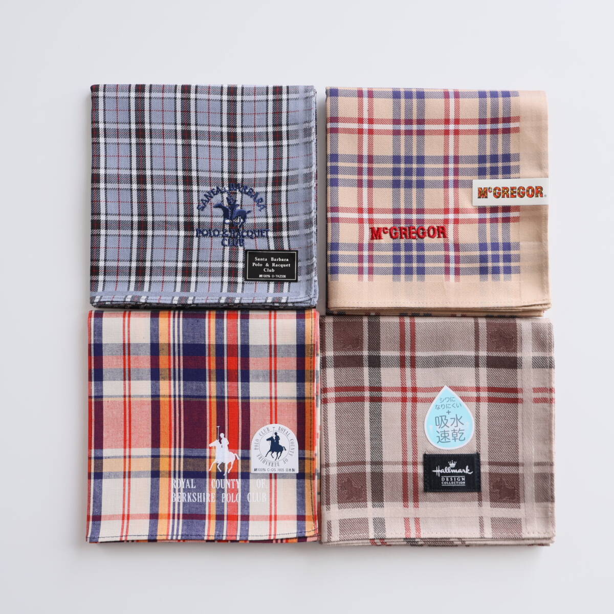 ■未使用 ハンカチ 4枚 チェック柄■拍卖