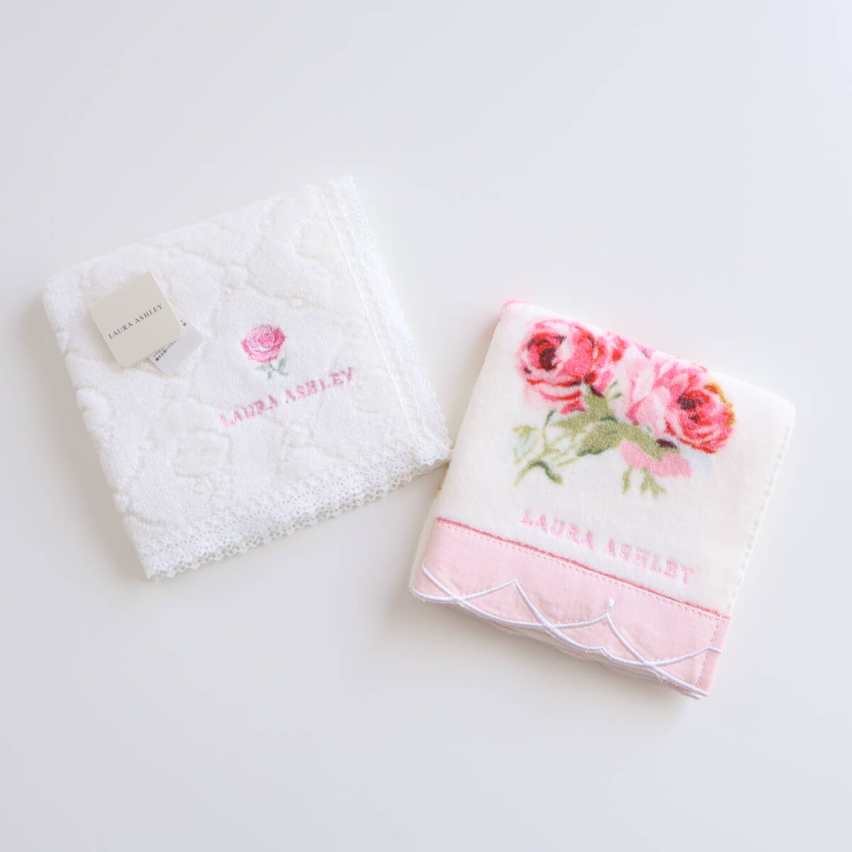 ■未使用 LAURA ASHLEY ローラアシュレイ タオルハンカチ 2枚 D■拍卖