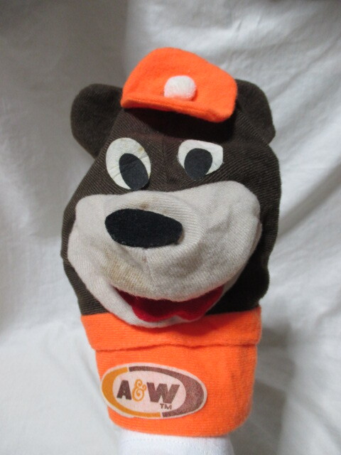★USA ビンテージ A&W レストラン マスコットキャラクター ザ・グレート・ルート・ベア ハンドパペット 企業物/1980年代拍卖