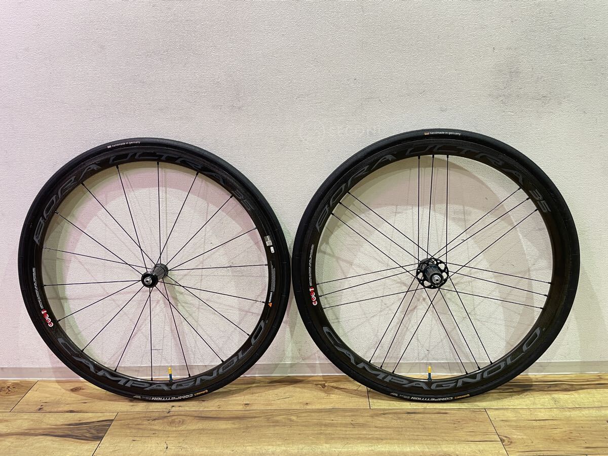 ■USED■Campagnolo カンパニョーロ BORA ULTRA 35 ボーラウルトラ ホイールセット チューブラー シマノフリー 11s ロードバイク P3353拍卖