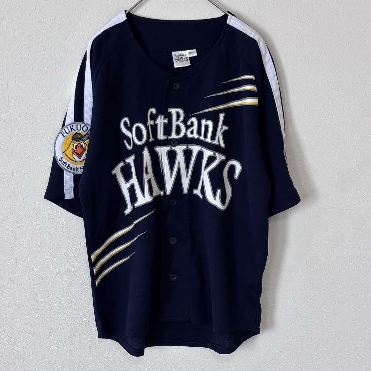 SoftBank Hawks ユニフォーム S メンズ 紺 ネイビー 白戸家お父さん犬 コラボ 限定 福岡ソフトバンクホークス 非売品 2009 ビンテージ レア拍卖