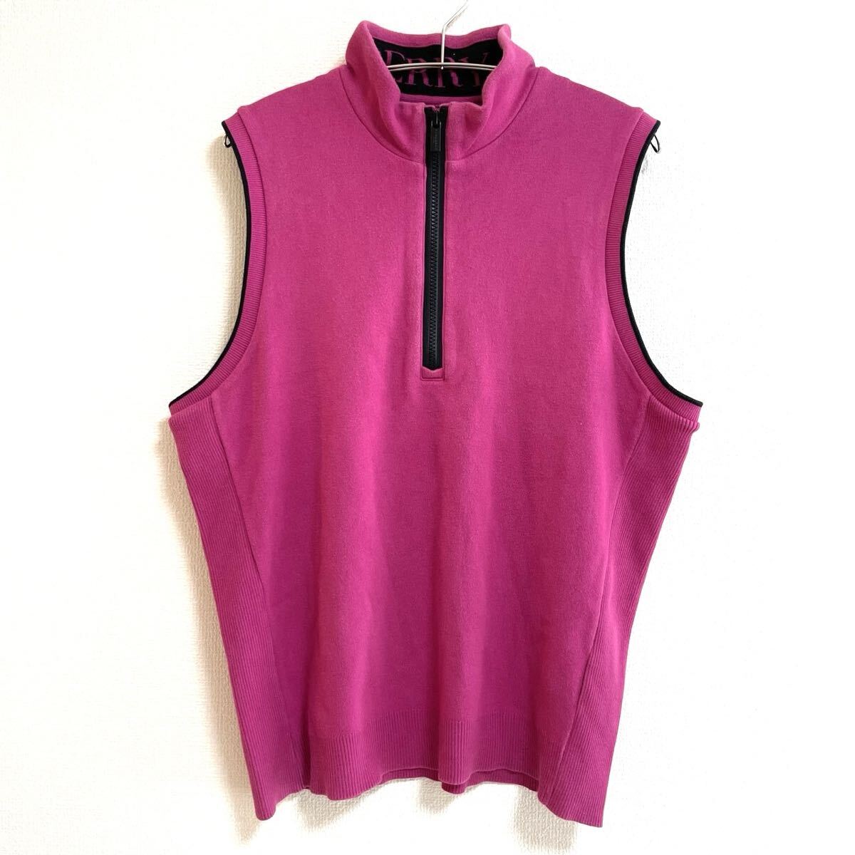 【美品】BURBERRY GOLF バーバリーゴルフ メンズ ベスト LL ピンク ゴルフウェア 秋冬 重ね着 おしゃれ シンプル 人気 ロゴ 無地 防寒 暴風拍卖