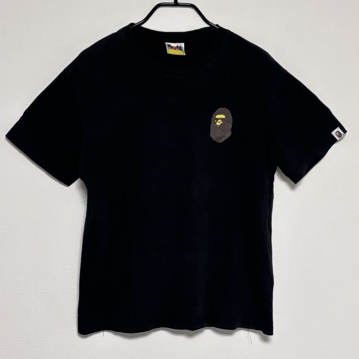 【レア】A BATHING APE Tシャツ XL 半袖 裏原 L相当 ブラック 黒 アベイシングエイプ マルチロゴ BAPE エイプヘッド メンズ スマート 人気拍卖