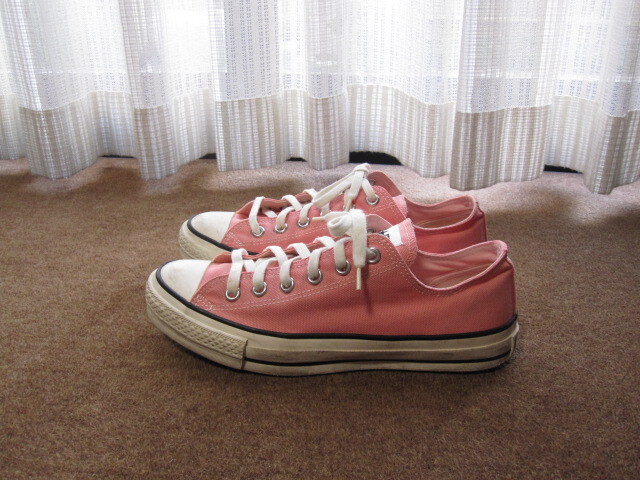 日本製 CONVERSE コンバース ALL STAR オールスター スニーカー US7/25.5cm ピンク USEDキレイ 古着 MADE IN JAPAN拍卖