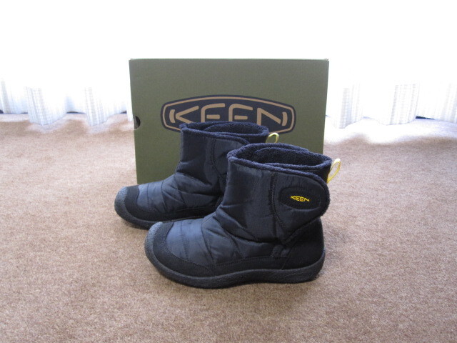 キッズ21cm KEEN キーン HOWSERⅡ MID スノーブーツ ブラック/イエロー 使用少ないキレイ 両サイドマジックテープ開閉 キャンプ アウトドア拍卖