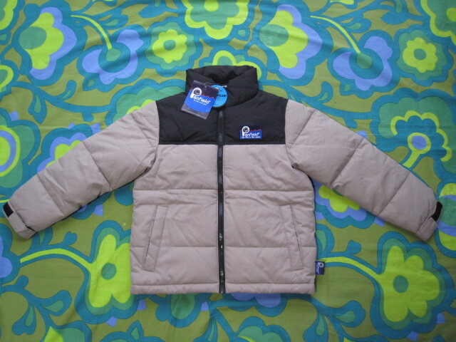 未使用タグ付 キッズ130 PenField ペンフィールド 撥水加工 中綿入 ダウンジャケット アウター ベージュ/ブラック 防寒拍卖