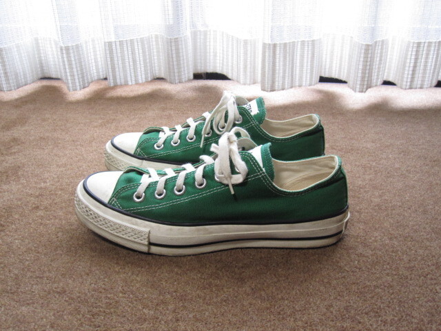 MADE IN JAPAN CONVERSE コンバース ALLSTAR オールスター スニーカー グリーン サイズ7/25.5cm USEDキレイ 日本製拍卖
