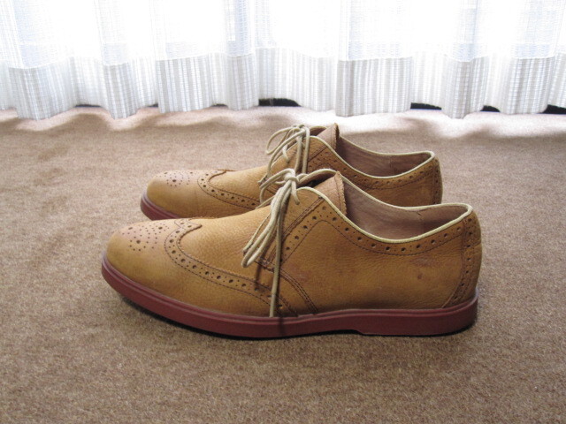 使用少ないキレイ Polo Ralph Lauren ポロラルフローレン ORRICK WING TIP レザーシューズ ダークブラウン サイズ9D/27cm拍卖