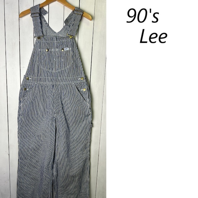美品 90s Lee ヒッコリーデニムオーバーオール 30 M程度 オールド リー サロペット ワーク 日本製 ストライプ ヴィンテージ ●101拍卖