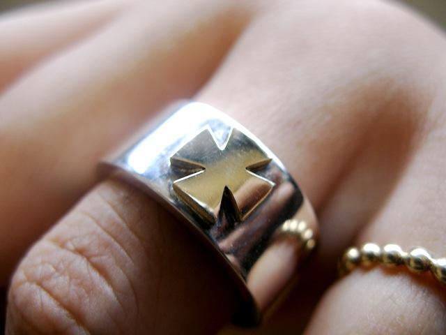 仁尾彫金『平打アイアンクロスリング』ハンドメイド95b拍卖