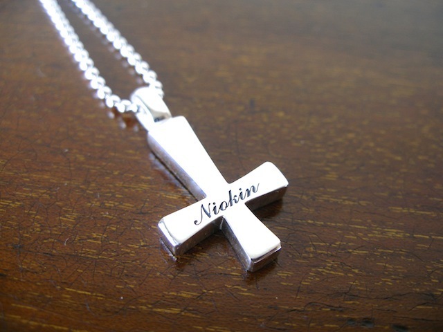 仁尾彫金『文字彫り逆十字クロス』ハンドメイド429拍卖