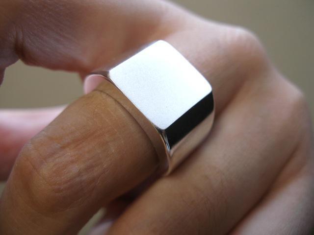 仁尾彫金『シルバー印台リング』ハンドメイド124拍卖