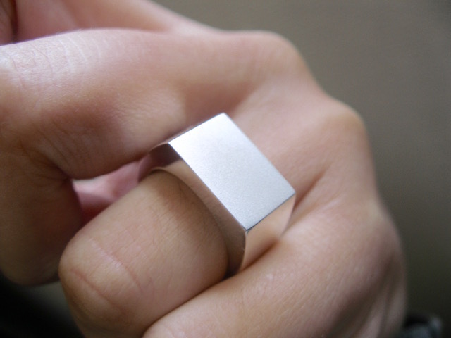 仁尾彫金『プラチナ印台リング2』ハンドメイド141拍卖