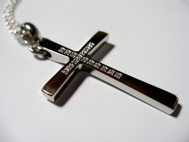 仁尾彫金『プラチナダイヤクロス』ハンドメイド425拍卖