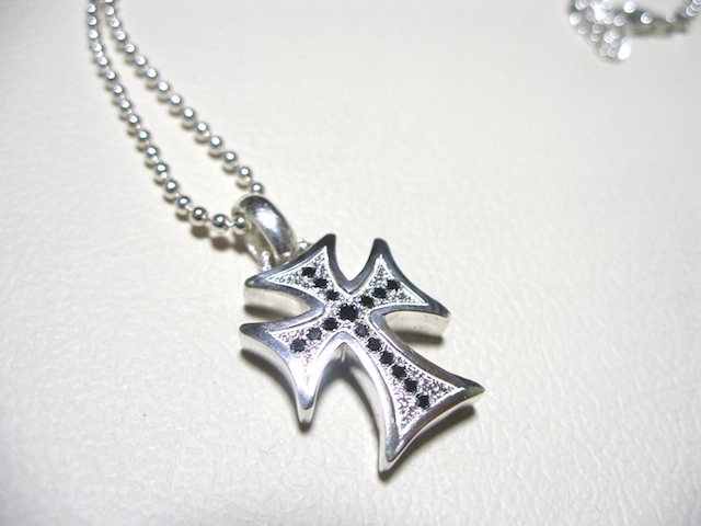 仁尾彫金『ギャラクシープラチナクロスブラックダイヤヘッド』ハンドメイド434b拍卖