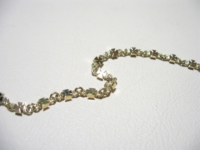 仁尾彫金『ゴールドアイアンクロスブレスレット17cm』ハンドメイド122拍卖