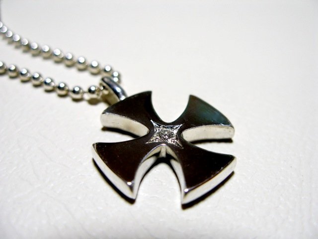 仁尾彫金『一つ星ダイヤプラチナフラットアイアンクロスヘッド』ハンドメイド433b拍卖