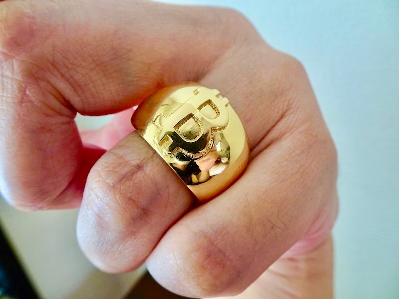 仁尾彫金『k18ゴールド、ビットコイン甲丸リング』ハンドメイド391b拍卖