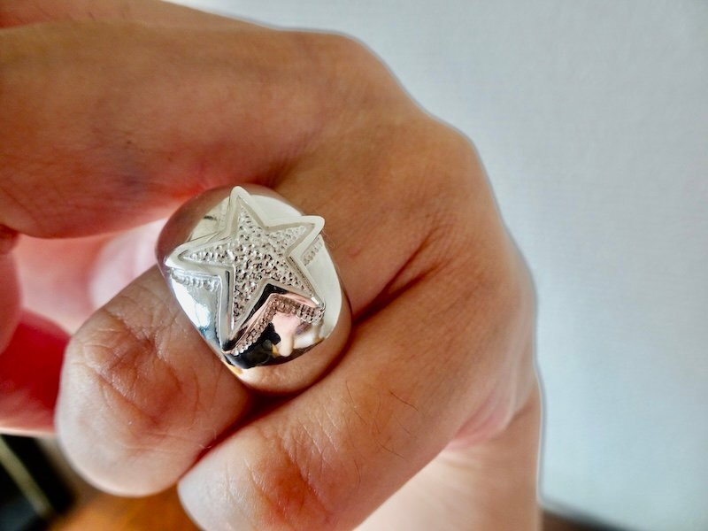 仁尾彫金『ギャラクシースター甲丸リング』ハンドメイド400拍卖