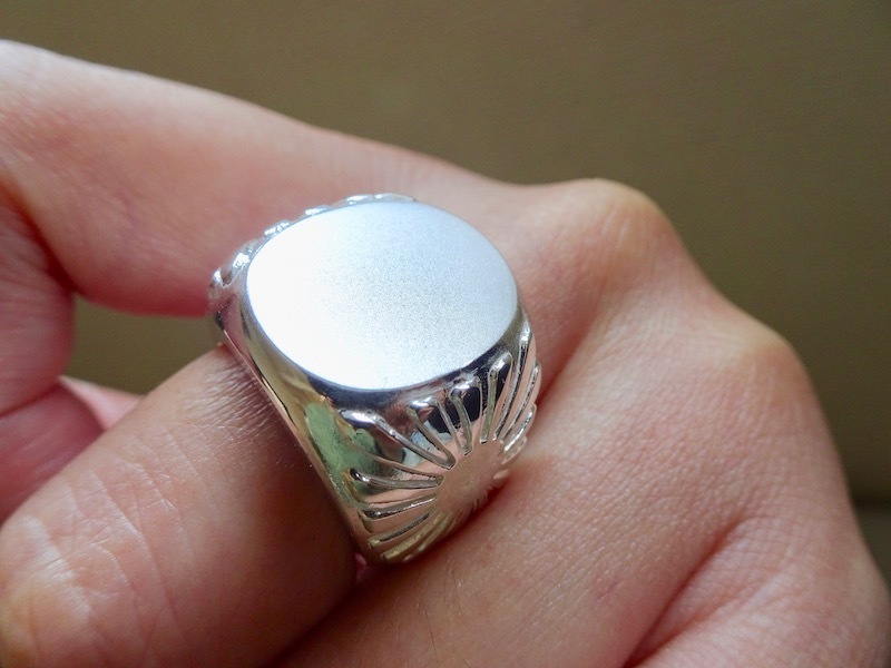 仁尾彫金『太陽の楕円印台リング』ハンドメイド173拍卖