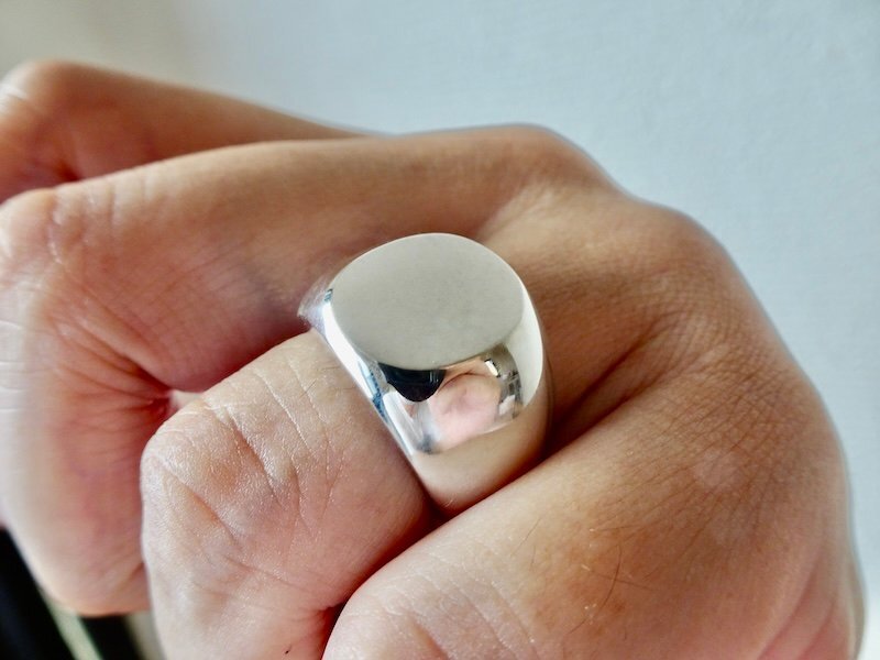 仁尾彫金『プラチナ、楕円の印台リング2』ハンドメイド333b拍卖