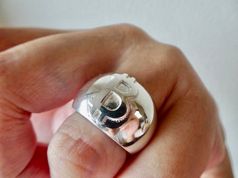 仁尾彫金『プラチナ、ビットコイン甲丸リング』ハンドメイド391b拍卖