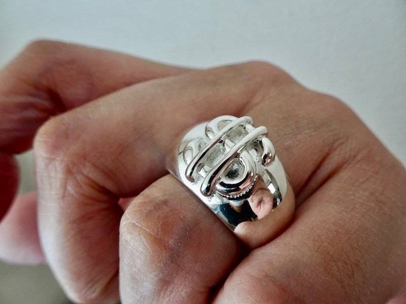 仁尾彫金『プラチナ、ドルマーク甲丸リング』ハンドメイド393拍卖