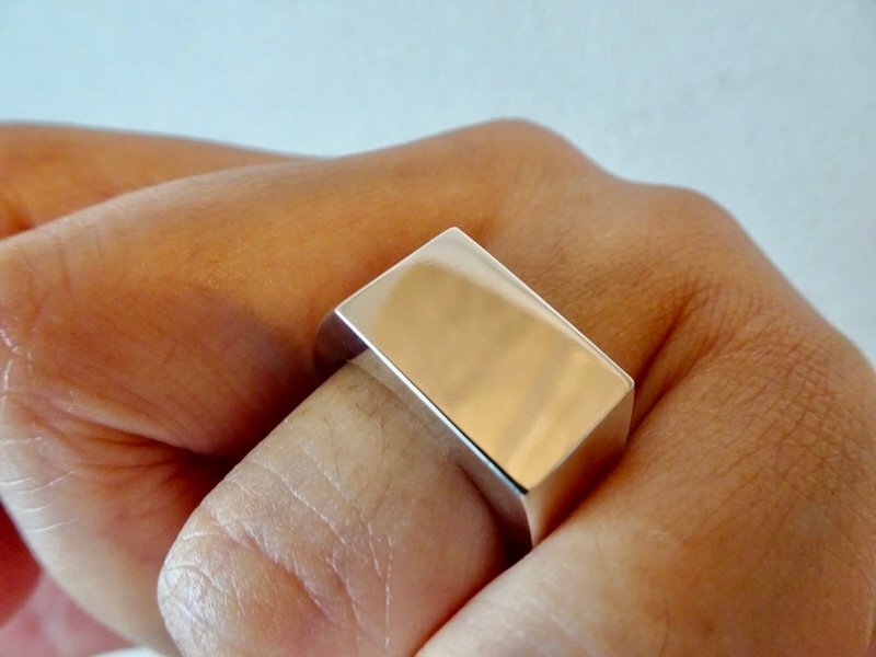 仁尾彫金『シルバー印台リング2、磨き』ハンドメイド288拍卖